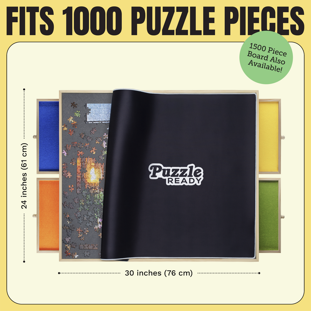 2000 Piece Foldable Puzzle Board with 8 Sorting Trays/Drawers, Jigsaw Puzzle