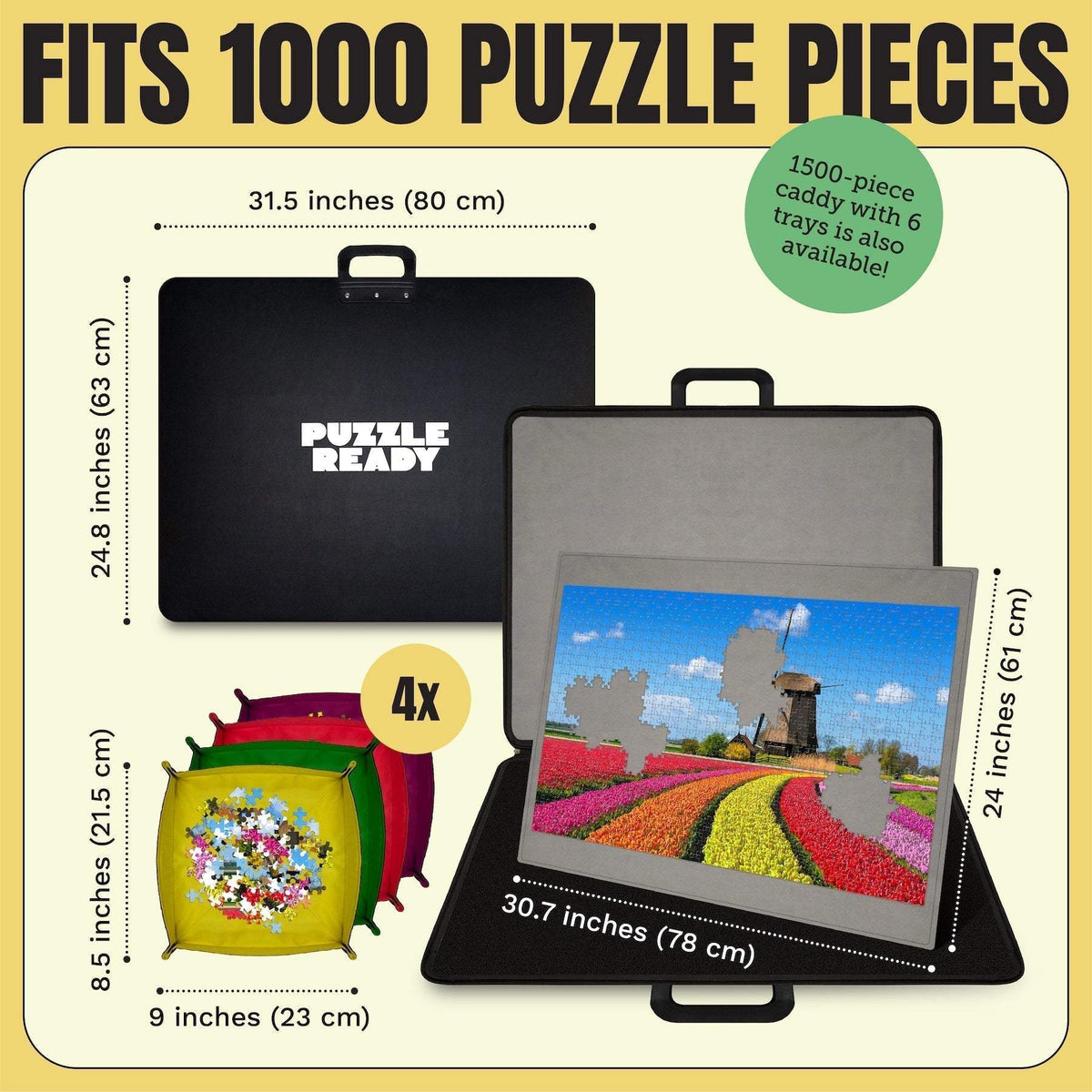 Portable Puzzle Caddy 1000/1500 Pieces Puzzle Ready