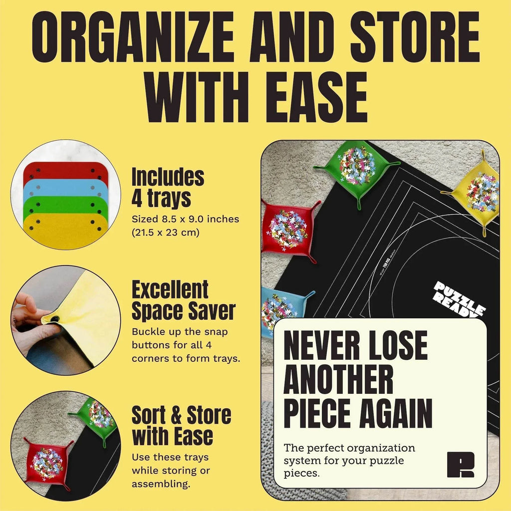 Puzzle Mat with sorting trays and storage features for easy organization.