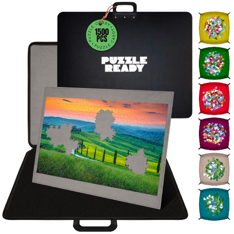 Puzzle Board Portable Felt Puzzle Mat with 6 Sorting Trays for Up