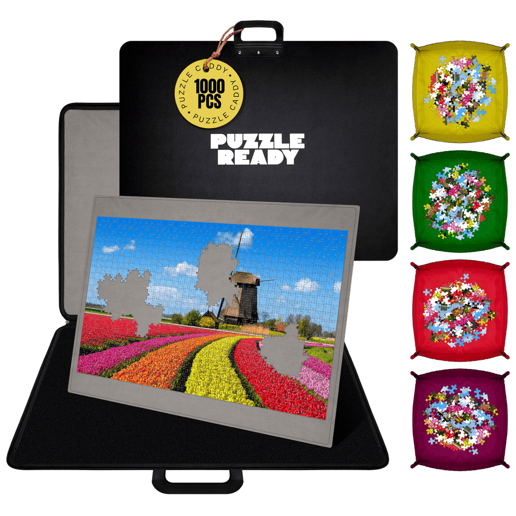 Puzzle Caddy – Portable Carrier for 1000-1500 Piece Puzzles with Sorting Trays and Protective Design