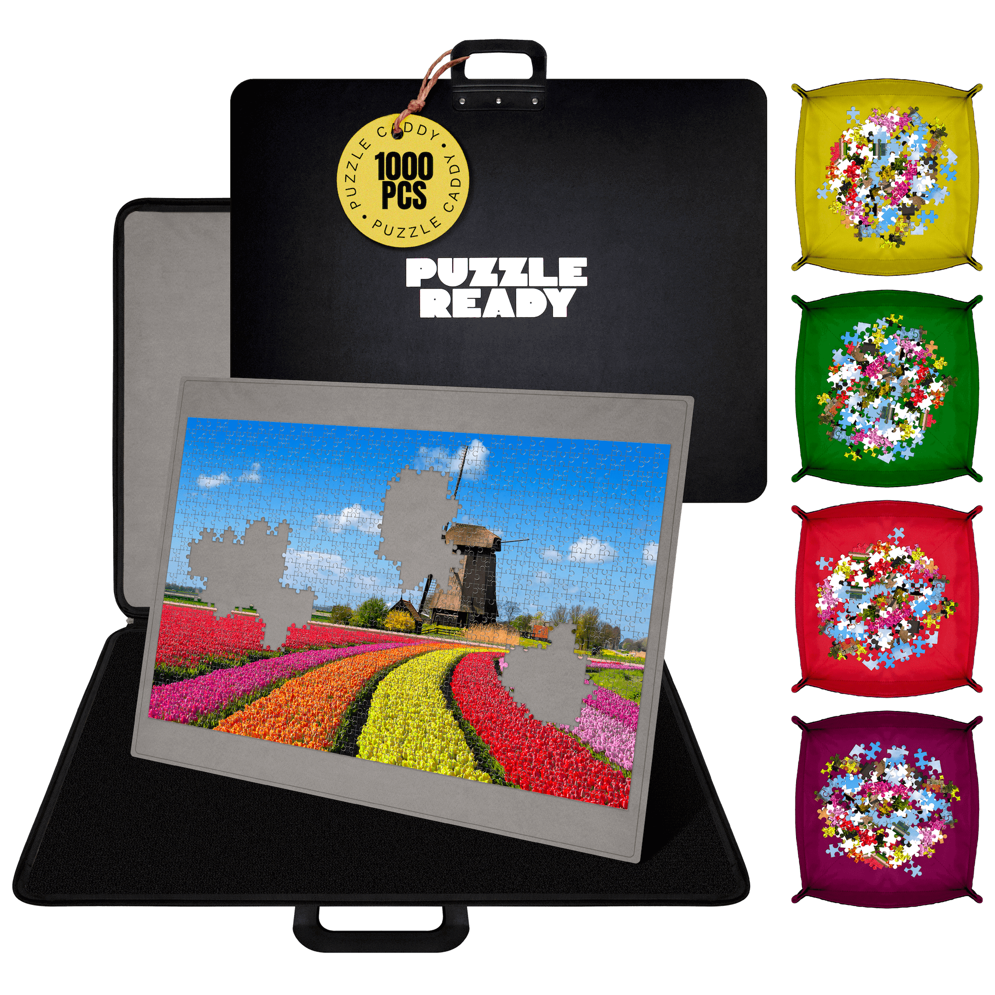 Puzzle Caddy – Portable Carrier for 1000-1500 Piece Puzzles with Sorting Trays and Protective Design