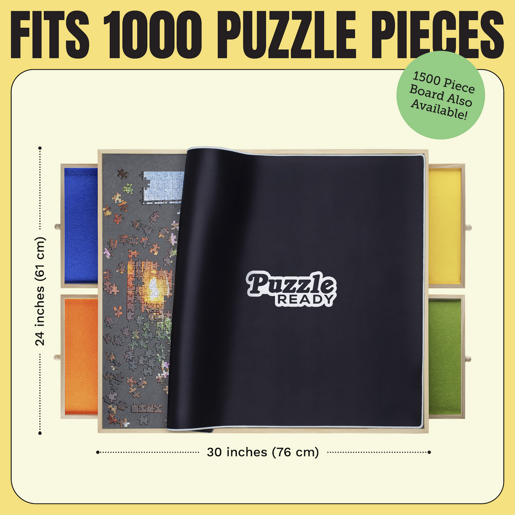 Hot! Jigsaw Puzzle Storage Mat Roll Up Puzzle Felt Storage Pad Up To 1500 Pieces