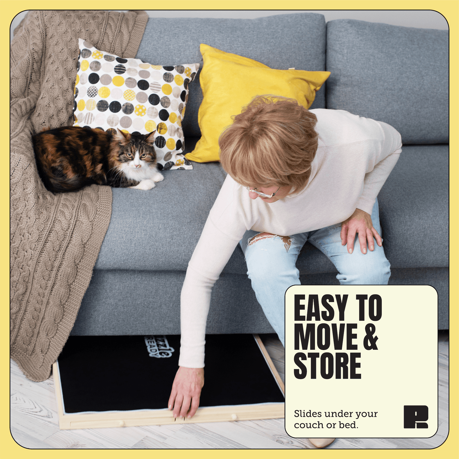 Puzzle Ready board with drawers and cover, easy to slide under furniture for storage
